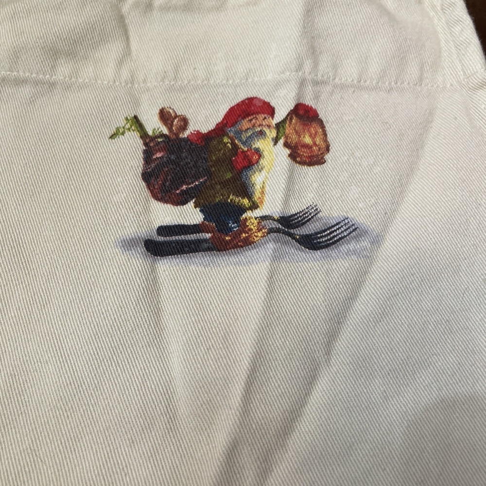 Williams Sonoma Kids Childrens Christmas Apron Nordic Elves Baking Cooking Gnome - Picture 3 of 7